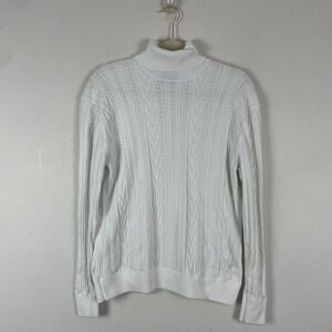 KITH White‎ Cable Knit Turtleneck Sweater Long Sleeve Women's Size S Made in USA